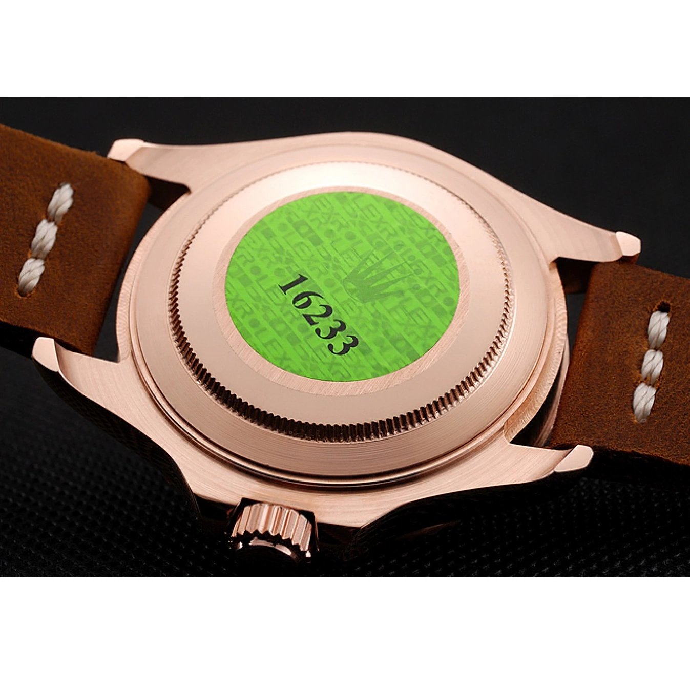 AAA Replica Watches Black Bracelet Rose Yacht Brown Brown Case Leather 1453860 Dial Rolex Gold Bezel Master 0601